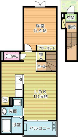 ハーモニーガーデン小文字Ⅰ  205号室 間取り