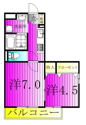 ルガーナ 201号室 間取り