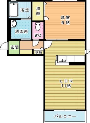 ウィスティリア神岳Ａ棟 203号室 間取り