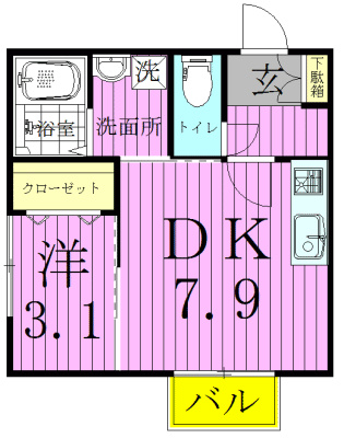 ドルフＫ－３ 203号室 間取り