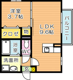 カズコート　A 106号室 間取り