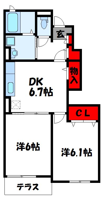 ボンボヤージュA 104号室 間取り