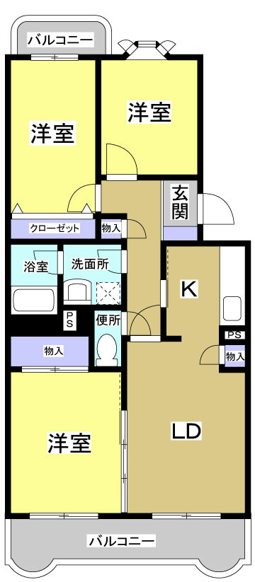 南斗 102号室 間取り