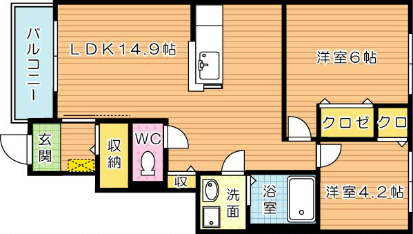 プラムガーデン 102号室 間取り