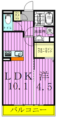 ＡＸＩＳ北松戸 105号室 間取り