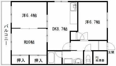 エクセルひくま 304号室 間取り