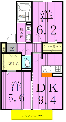 メゾンベール　ウエスト 101号室 間取り