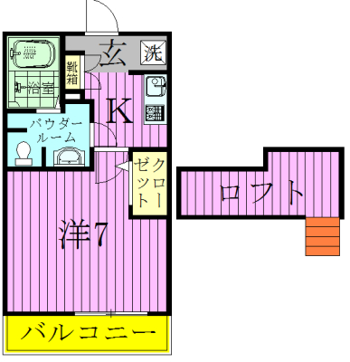 アジュールⅡ 102号室 間取り