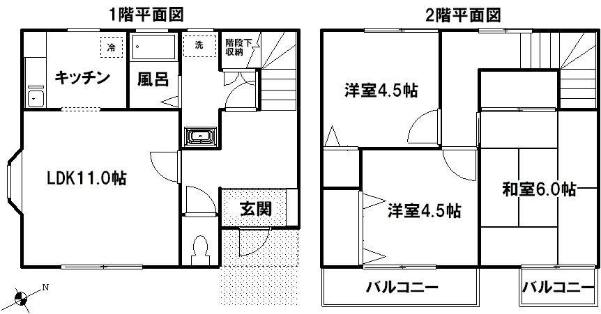 サンライフ石渡A棟  間取り図