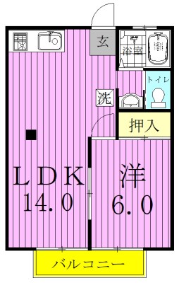 小倉台コーポ 202号室 間取り