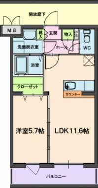 セラヴィー参番館 102号室 間取り