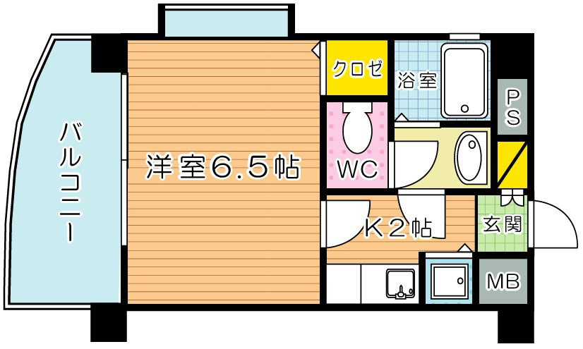 ロマネスク下到津 503号室 間取り