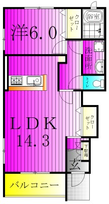 101号室 間取り