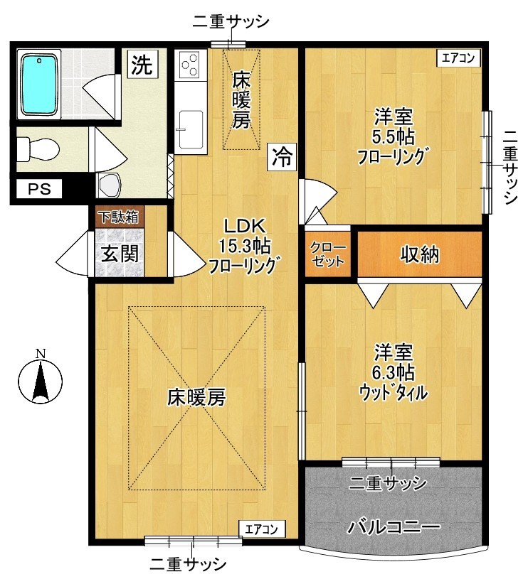 スリーフラット235 間取り図