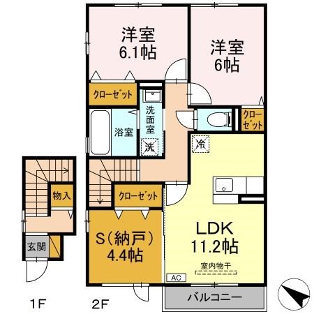 クリアシーズンズＤ 201号室 間取り