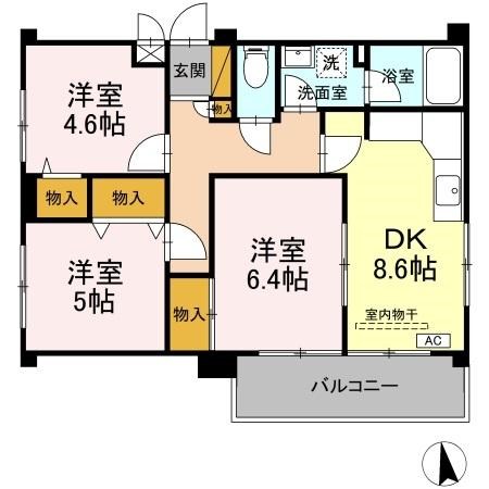 グレイスフルコート21 402号室 間取り