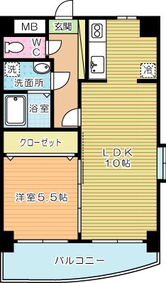 ボヌール小倉   502号室 間取り