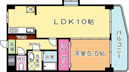ボヌール小倉   1002号室 間取り