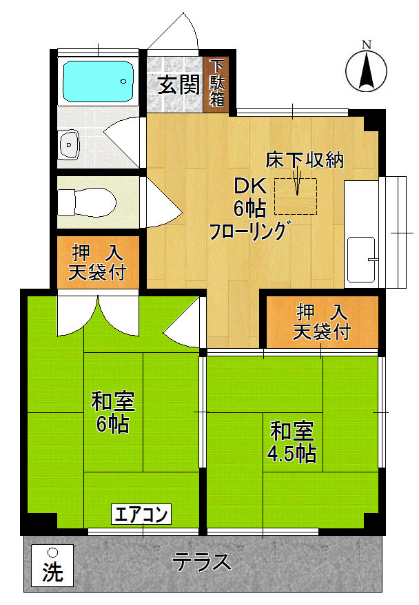 サンハイツ（菅5-12） 101号室 間取り