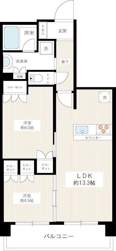 新横浜ヴォアール 0906号室 間取り