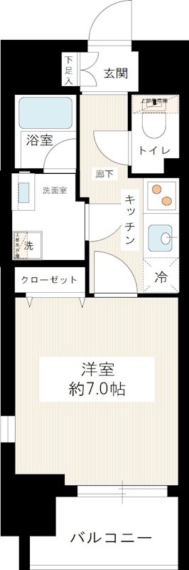 グランヴァンアクアヴェル亀戸 1301号室 間取り