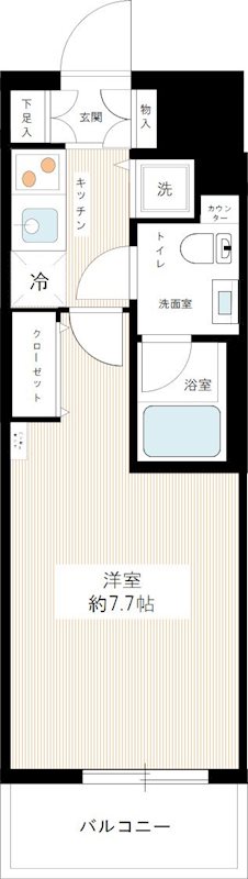 ＨＹ&rsquo;ｓ ＹＯＫＯＨＡＭＡ Ｆｅｌｉｃｅ 1002号室 間取り