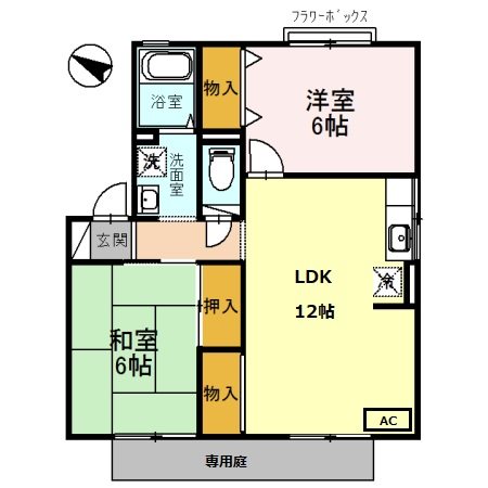 キャピタルコンフォール加古川　Ｄ棟 間取り図