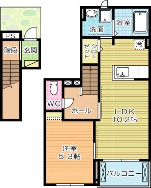 ハーモニーガーデン小文字Ⅰ 202号室 間取り