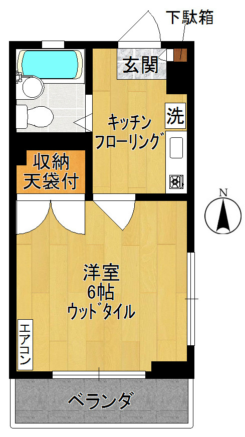 タウンハイツ稲田堤 106号室 間取り