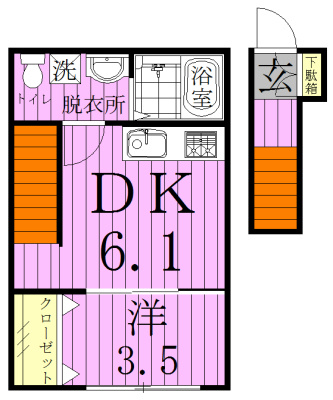 プラーナ鎌ヶ谷 202号室 間取り
