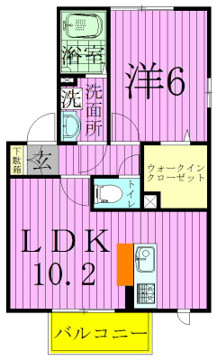 グリーンコーポ吉岡Ｂ棟 101号室 間取り