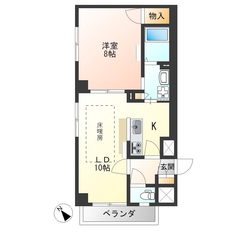 ビュー雷神Ⅱ 804号室 間取り