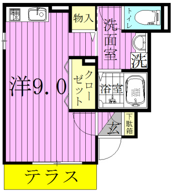 ローズコートYAMAKA 101号室 間取り