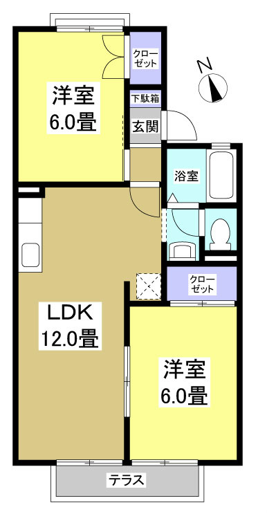 タウンハウス愛野公園　Ｅ 間取り図