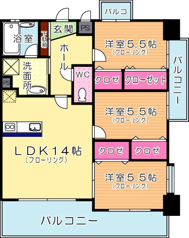 ガーデン・コートSUNATSU(ガーデンコート砂津) 1005号室 間取り