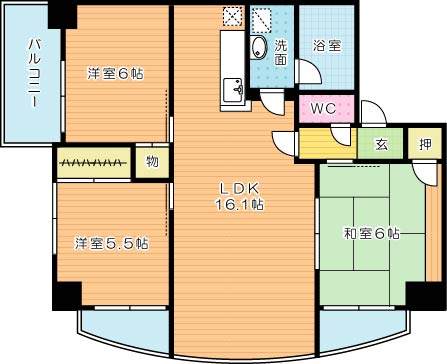 オールセインツ 806号室 間取り