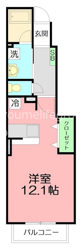 ベルグラース 102号室 間取り