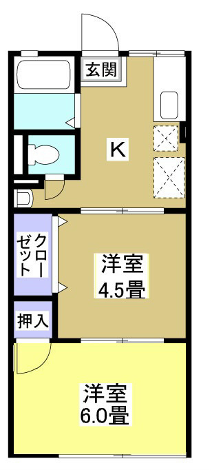 ヤマキ 206号室 間取り