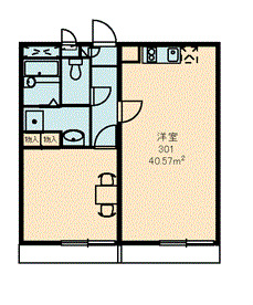 多摩川 301号室 間取り