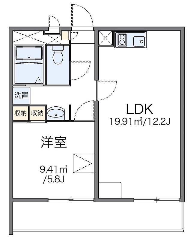 多摩川 301号室 間取り