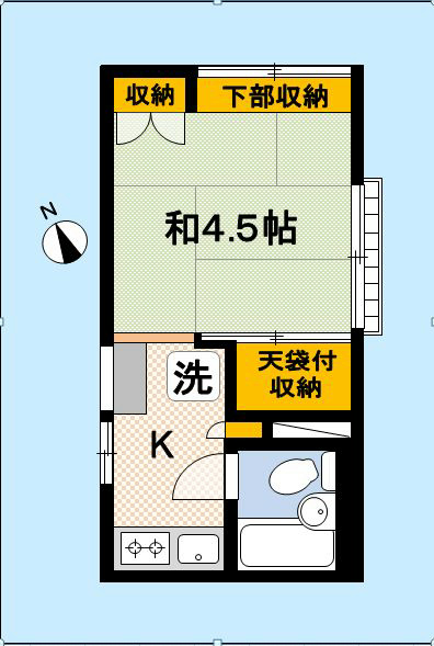幸和荘 1F5号室 間取り