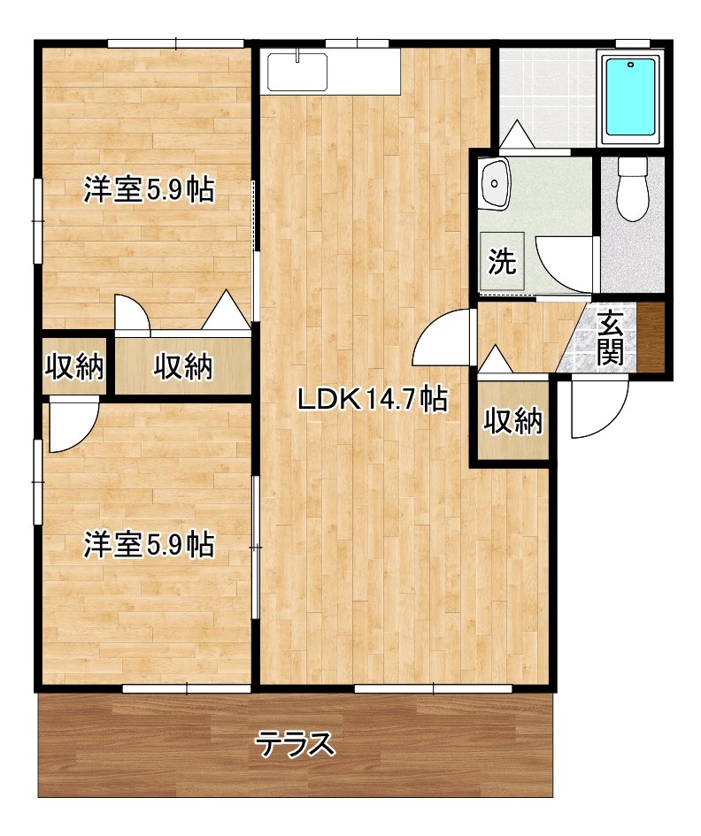 オーボアパティールＢ 101号室 間取り