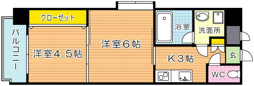 Ｈａｍｉｅｌ千防(ハミエル千防)  401号室 間取り
