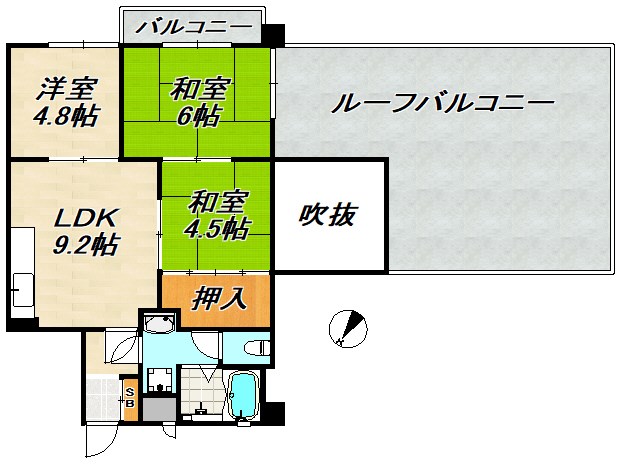 ウィング長田北町 間取り図