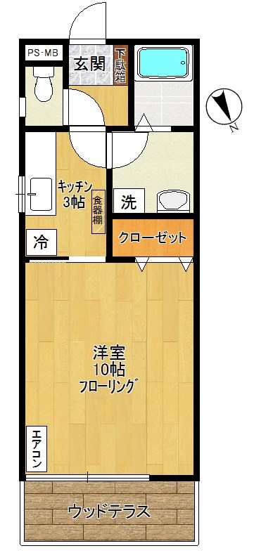サクセスハイツ 102号室 間取り