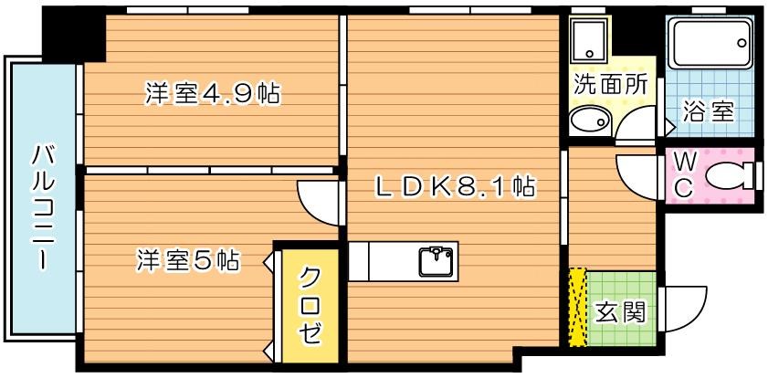 Plume下到津 (プルーム下到津)  406号室 間取り