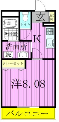 グリーンヒル 203号室 間取り