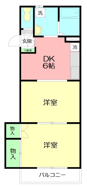 オメガスクエア 303号室 間取り