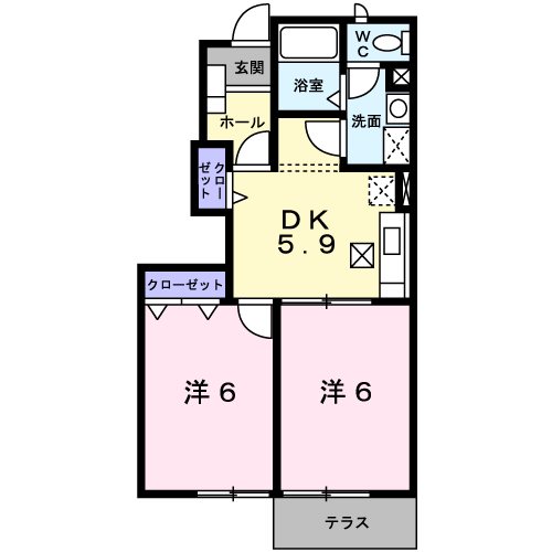 ヴェルドュールB  間取り図