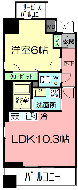 ベルヴュコート湘南 601号室 間取り